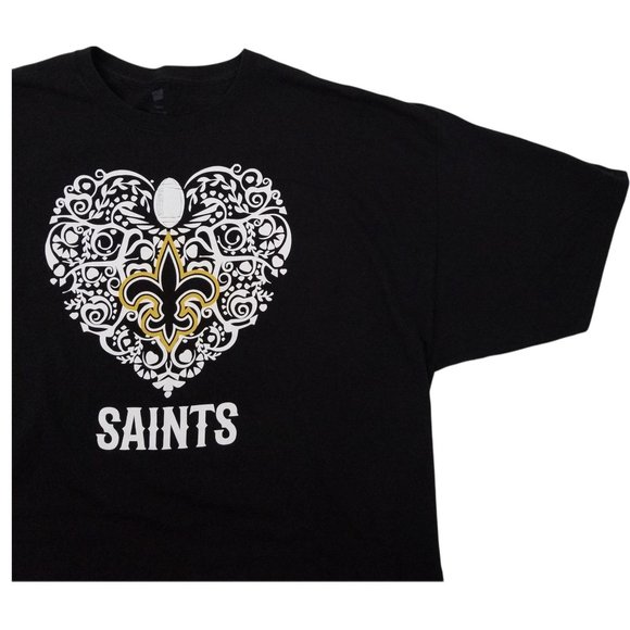 New Orleans Saints NFL T Shirt Size 3XL Black Gold - Picture 2 of 5